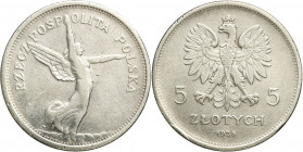Poland II Republic
POLSKA / POLAND / POLEN / POLOGNE / POLSKO

II RP. 5 zlotych 1928 Nike ze znakiem mennicy 

Obiegowy egzemplarz&nbsp;Parchimow...