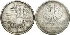 Poland II Republic
POLSKA / POLAND / POLEN / POLOGNE / POLSKO

II RP. 5 zlotych 1930 Sztandar 

Awers z wytarciami, rewers dość świeży. Patyna.Pa...