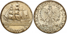Poland II Republic
POLSKA / POLAND / POLEN / POLOGNE / POLSKO

II RP. 5 zlotych 1936 żaglowiec 

Ładnie zachowana moneta, ale z plastikowym nalot...