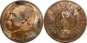 Probe coins of the Second Polish Republic
POLSKA / POLAND / POLEN / PATTERNPRL. PROBE / SPECIMEN

PROBA / PATTERN. Bronze 10 zlotych 1934 Piłsudski...