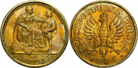 Probe coins of the Second Polish Republic
POLSKA / POLAND / POLEN / PATTERNPRL. PROBE / SPECIMEN

PROBA / PATTERN. BRASS Konstytucja 5 zlotych 1925...