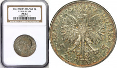 Probe coins of the Second Polish Republic
POLSKA / POLAND / POLEN / PATTERNPRL. PROBE / SPECIMEN

PROBA / PATTERN. 5 zlotych 1933 Głowa kobiety- st...