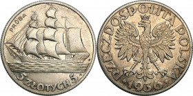 Probe coins of the Second Polish Republic
POLSKA / POLAND / POLEN / PATTERNPRL. PROBE / SPECIMEN

PROBA / PATTERN. Żaglowiec 5 zlotych 1936 - stemp...