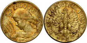 Probe coins of the Second Polish Republic
POLSKA / POLAND / POLEN / PATTERNPRL. PROBE / SPECIMEN

PROBA / PATTERN. Brass 2 zlote 1924 Żniwiarka 
...