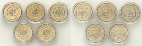 Polish collector coins after 1990
POLSKA / POLAND / POLEN / POLOGNE / POLSKO

III RP. 20.000 zlotych 1993 Zamek w Łańcucie, group 5 pieces 

Zest...