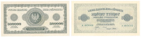 COLLECTION of Polish Banknotes
POLSKA / POLAND / POLEN / PAPER MONEY / BANKNOTE

500.000 polish mark 1923 seria G - RARE 

Niewielkie ugięcie nar...