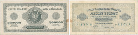 COLLECTION of Polish Banknotes
POLSKA / POLAND / POLEN / PAPER MONEY / BANKNOTE

500.000 polish mark 1923 seria P - RARE 

Rzadszy banknot w obie...