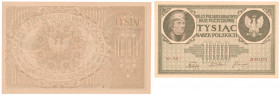 COLLECTION of Polish Banknotes
POLSKA / POLAND / POLEN / PAPER MONEY / BANKNOTE

1.000 polish mark 1919 seria AX - BEAUTIFUL i RARE 

Znak wodny ...