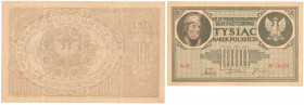 COLLECTION of Polish Banknotes
POLSKA / POLAND / POLEN / PAPER MONEY / BANKNOTE

1.000 polish mark 1919 seria R - RARE 

Znak wodny w kształcie p...