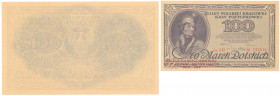 COLLECTION of Polish Banknotes
POLSKA / POLAND / POLEN / PAPER MONEY / BANKNOTE

REPRINT 100 polish mark 1919, seria AH 

Banknot z nadrukiem 60-...