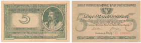 COLLECTION of Polish Banknotes
POLSKA / POLAND / POLEN / PAPER MONEY / BANKNOTE

5 polish mark 1919 seria G 

Złamany lewy, górny narożnik, zaokr...