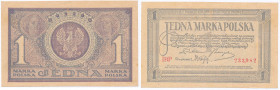 COLLECTION of Polish Banknotes
POLSKA / POLAND / POLEN / PAPER MONEY / BANKNOTE

1 marka polska 1919 seria IBP 

Ugięcie w pionie,. Ładnie zachow...