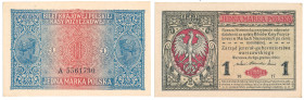 COLLECTION of Polish Banknotes
POLSKA / POLAND / POLEN / PAPER MONEY / BANKNOTE

1 marka polska 1916 jenerał seria A 

Przytępione rogi, ale bank...