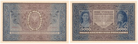 COLLECTION of Polish Banknotes
POLSKA / POLAND / POLEN / PAPER MONEY / BANKNOTE

5.000 polish mark 1920 seria III-H 

Pięknie zachowane.Lucow 418...