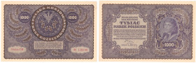 COLLECTION of Polish Banknotes
POLSKA / POLAND / POLEN / PAPER MONEY / BANKNOTE

1.000 polish mark 1919 seria I-CM 

Ugięty w pionie, zagniecenia...