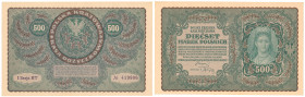 COLLECTION of Polish Banknotes
POLSKA / POLAND / POLEN / PAPER MONEY / BANKNOTE

500 polish mark 1919 seria I-BT 

Pięknie zachowane.Lucow 393 (R...