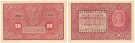 COLLECTION of Polish Banknotes
POLSKA / POLAND / POLEN / PAPER MONEY / BANKNOTE

20 polish mark 1919 seria II-J 

Wyśmienicie zachowane.Lucow 378...