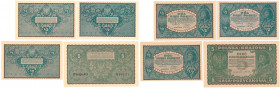 COLLECTION of Polish Banknotes
POLSKA / POLAND / POLEN / PAPER MONEY / BANKNOTE

1/2 marki polskiej 1920 x 3 i 5 polish mark seria II-AO, group 4 b...