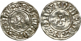 Medieval coin collection - WORLD
GERMANY / ENGLAND / CZECH / GERMAN

England, Aethelred II (978-1016). Small cross denar 

Aw.: Popiersie w diade...
