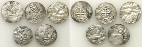 Medieval coin collection - WORLD
GERMANY / ENGLAND / CZECH / GERMAN

Germany, Saxony / Sachsen. OAP denars and their mimics, set of 5 coins 

Aw:...