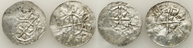 Medieval coin collection - WORLD
GERMANY / ENGLAND / CZECH / GERMAN

Hungary, Stefan I? (997-1038). Denarius, set of 2 coins 

Aw.: Krzyż ze znak...