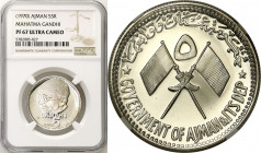 Emirate of Ajman
Ajman - United Arab Emirates. 5 riyals Mahatma Gandih (1970) NGC PF67 ULTRA CAMEO - RARE 

Bardzo rzadka i poszukiwana moneta kole...