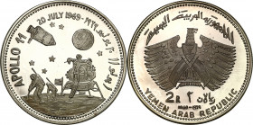 Arab Republic: Yemen
 Arab Republic. Yemen 2 Riyals 1969 Apollo II - Moon Landing 

Rzadsza moneta kolekcjonerska.KM 3.1

Details: 24,99 g Ag 
C...