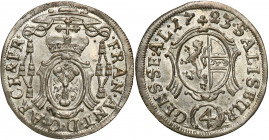 Austria
Austria, Francis Antoni (17091727) 4 Krajcary - Batzen 1723, Salzburg 

Połyskowy egzemplarz.Zöttl 2462.

Details: 2,38 g Ag 
Condition:...
