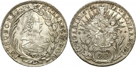 Austria
Austria, Maria Theresa (1740-1780). 20 krajcar 1774 B / SK-PD, Kremnica 

Połysk w tle. Dobrej jakości szczegóły.Herinek 981

Details: 6,...