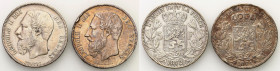 Belgium
Belgium, Leopold II (1865-1909). 5 francs 1871, 1972, Brussels 

Obiegowe egzemplarze. Obicia rantu.KM 24

Details: 2 x 25 g Ag 
Conditi...