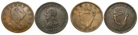 Ireland
Ireland. Maidens 1814, 1820, Dublin, set of 2 coins 

Obiegowe egzemplarze.

Details: Cu 
Condition: 3/4 (VF/F)