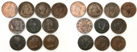 Ireland
Ireland. 1/2 penny 1680-1823, set of 10 coins 

Obiegowe egzemplarze.

Details: Cu 
Condition: 3/4- (VF/F-)
