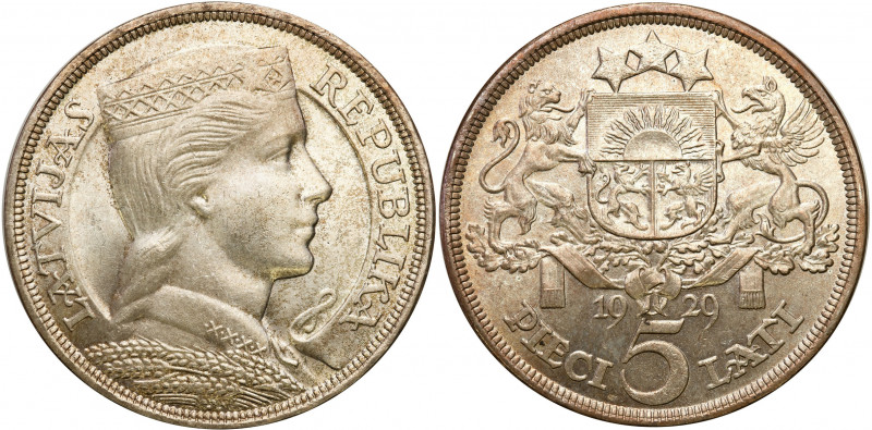Latvia
Latvia. 5 lati 1929, London - BEAUTIFUL 

Pięknie zachowana moneta. Su...