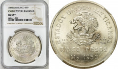 Mexico
Mexico. 5 Peso 1950 Mo, Mexico City NGC MS64 + 

Menniczy stan zachowania.Większość monet tego typu została ponownie przetopiona. Dodatkowy ...