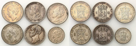 Netherlands
Netherlands. 1/2 guilder to 1 guilder 1848-1940, set of 6 coins 

Monety w różnym stanie zachowania, różnych władców.

Details: 54,55...