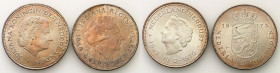 Netherlands
Netherlands. 10 guilders 1970, 1973, Utrecht, set of 2 coins 

Pięknie zachowane. Patyna.KM 195, 196

Details: 2 x 25 g Ag . 720 
Co...