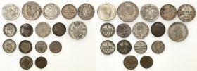 Germany
Germany, Prussia, set of 16 coins, silver 

Zestaw zawiera 16 monet, w przewadze monety Prus. Obiegowe egzemplarze. 

Details: 41,43 Ag ł...