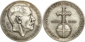Germany
Germany, the Third Reich. 1939 Hitler SILVER medal 

Anschluss Austrii.Colbert/Hyder 116

Details: 21,62 g Ag 36 mm
Condition: 3+ (VF+)
