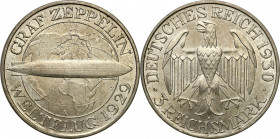 Germany
Germany, Weimar. 3 mark 1930 A, Berlin - Zeppelin - ?NE 

Menniczej świeżości egzemplarz. Połysk.AKS 86; Jaeger 342

Details: 15,06 g Ag ...