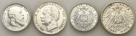 Germany
Germany, Baden 2 mark 1904, 3 mark 1908 G, Karlsruhe, set of 2 coins 

- 2 marki stan 2- 3 marki stan 3&nbsp;AKS 155/ 165; Jaeger 32/39

...