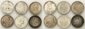 Germany
Germany. 2 mark -1913, set of 6 coins - ROSE 

Ciekawy, zróżnicowany zestaw 6 dwumarkówek.&nbsp;- 1901 stan 2, AKS 136, Jaeger 105- 1906 st...