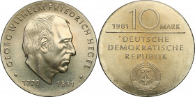 Germany
Germany, DDR. 10 mark 1981 Georg Wilhelm Friedrich 

Pięknie zachowane. Rzadsze.Jaeger 1581

Details: 17,00 g 
Condition: 1/1- (UNC/UNC-...