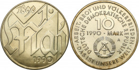Germany
Germany, DDR. 10 mark 1990 

Pięknie zachowane. 

Details: 11,91 g 
Condition: 1/1- (UNC/UNC-)