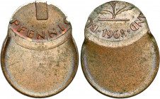 Germany
Germany. Fenig 1968 moved stamp - DESTRUKT 

Mocno przesunięty stempel. Efektowny destrukt.KM 105

Details: 2,01 g Fe/Cu 
Condition: 1- ...