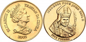 Oceania
Saint Helena. 5 Pounds John Paul II 2005 

Uderzona na rancie

Details: 31,28 Au 385 
Condition: 2+ (EF+)