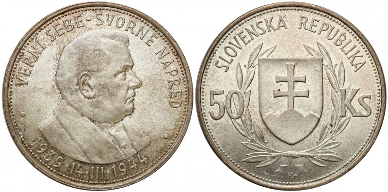 Slovakia
Slovakia. 50 crowns 1944, Kremnica 

Piąta rocznica niepodległości, ...
