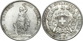 Switzerland
Switzerland. 5 francs 1872, Zrich Shooting Festival 

Rzadszy typ monety, nakład 10.000 sztuk.Delikatnie czyszczoneHMZ-1343i

Details...
