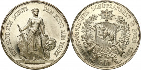 Switzerland
Switzerland. 5 francs 1885, Bern, Shooting Festival 

Blask menniczy, lekkie przetarcia najwyższych partii reliefu.Davenport 391

Det...