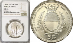 Switzerland
Switzerland. 5 francs 1934, Freiburg NGC MS66 

Moneta wybita z okazji turnieju strzeleckiego.Wyśmienity egzemplarz z blaskiem menniczy...
