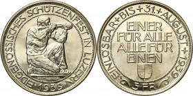 Switzerland
Switzerland. 5 Francs 1939, Luzern - mintage 40,000 

Moneta wybita w niskim nakładzie 40.000 sztuk z okazji Zawodów Strzeleckich w Luz...